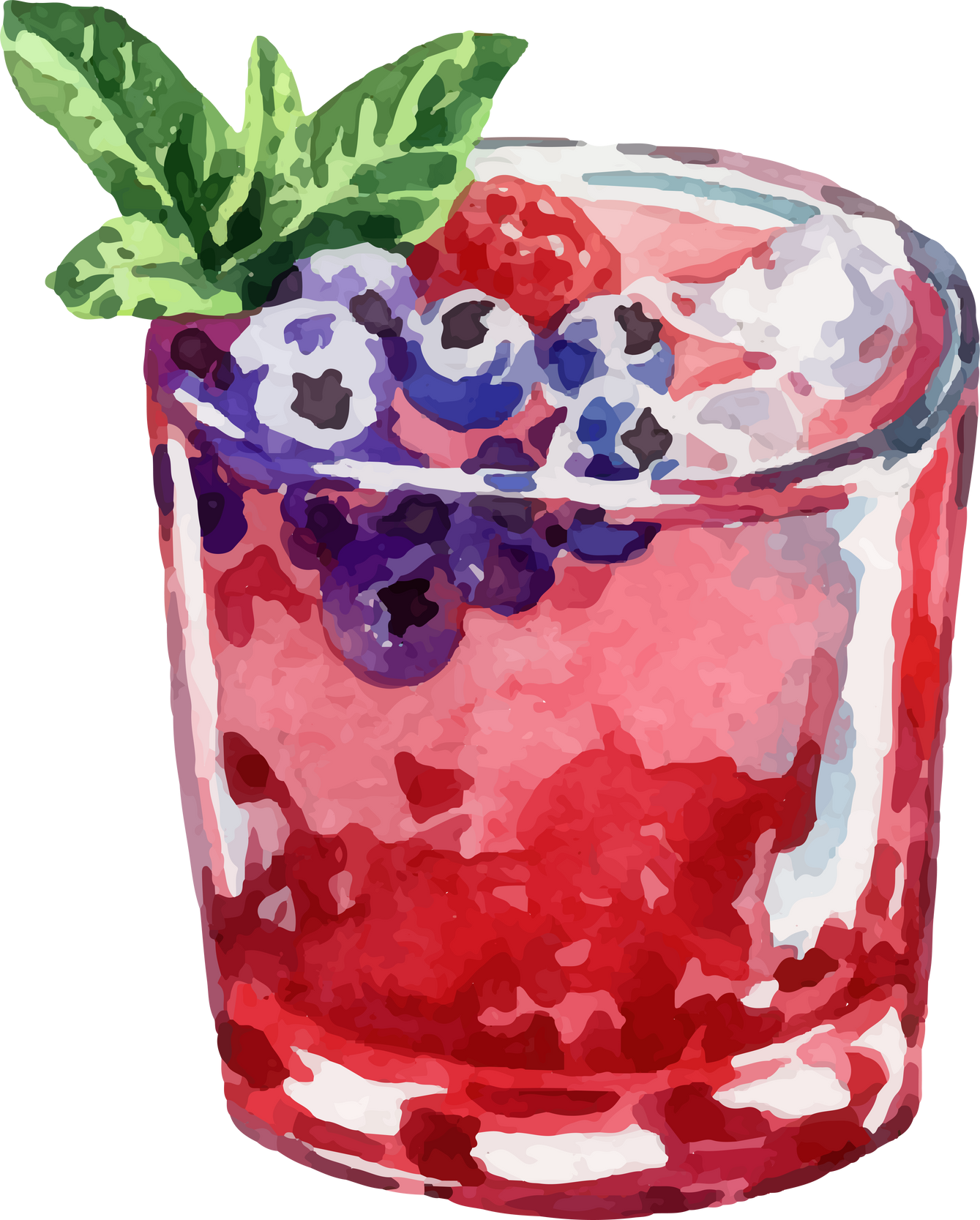 Watercolor Summer Cocktail