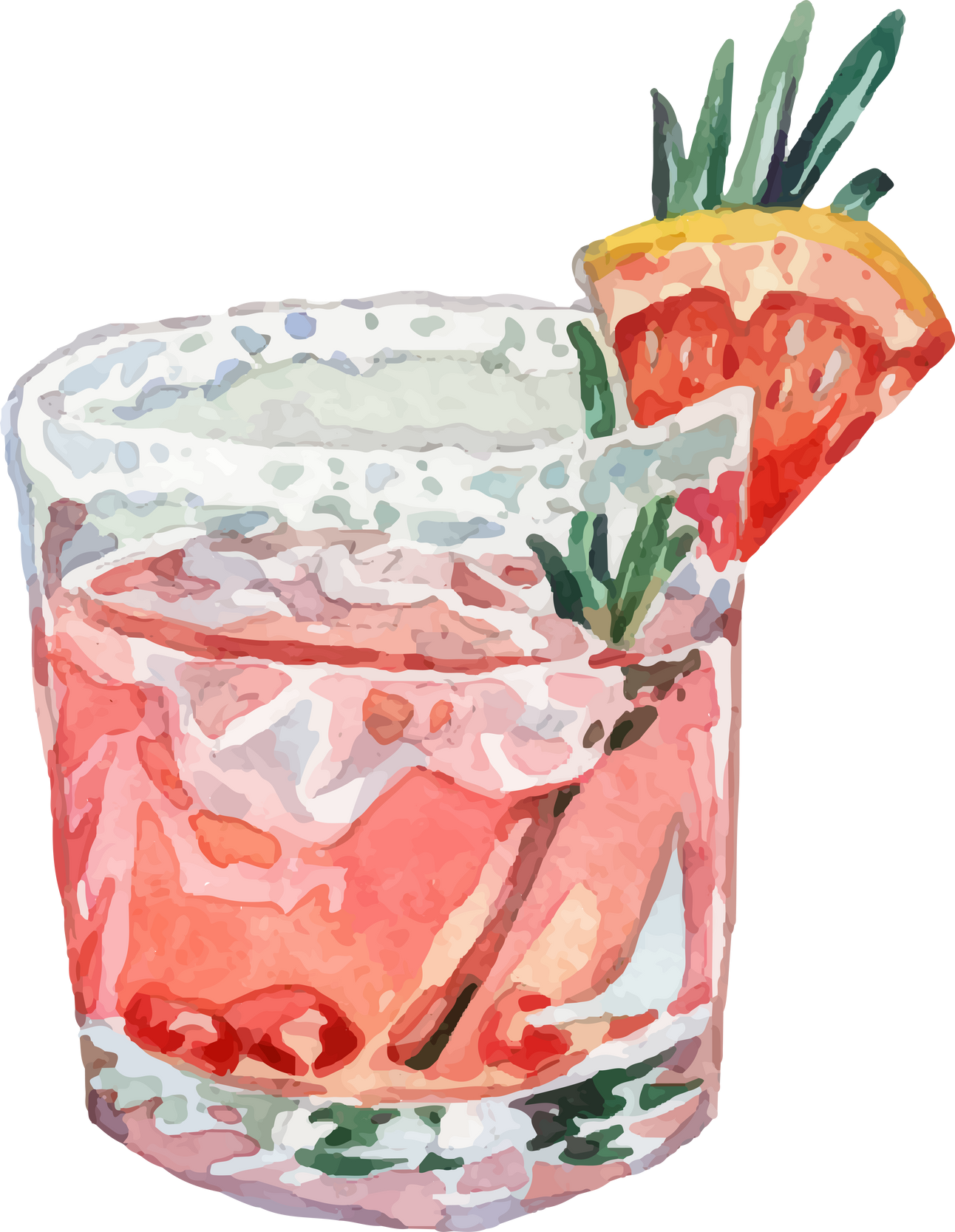 Watercolor Summer Cocktail